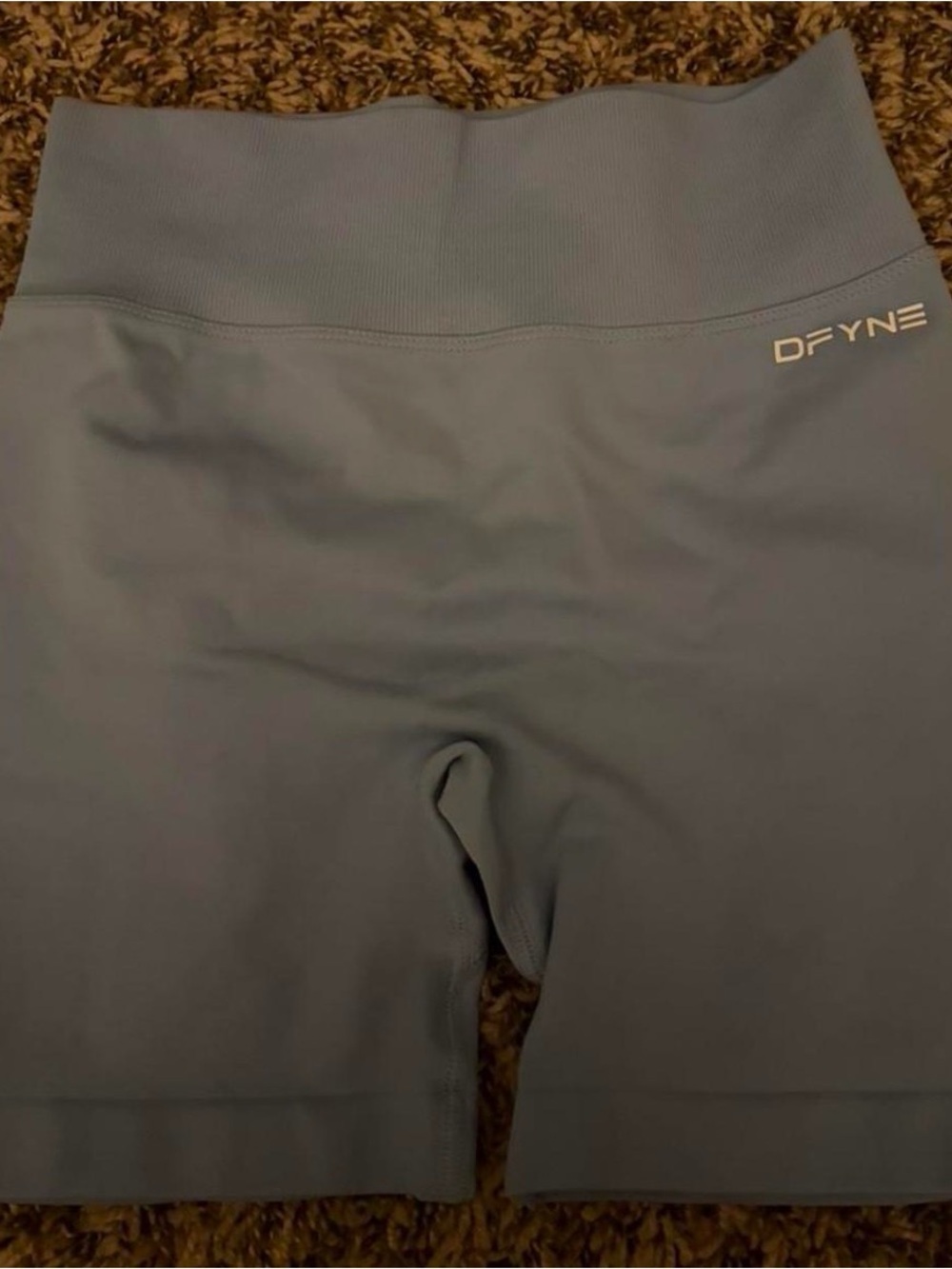 DFYNE Seamless High-Rise Dusty Blue Bike Shorts